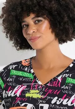 Топ с длинными рукавами KOMFORT FIT SCHRIFTMUSTER 3/4-RMEL Angel of Style, мультиколор