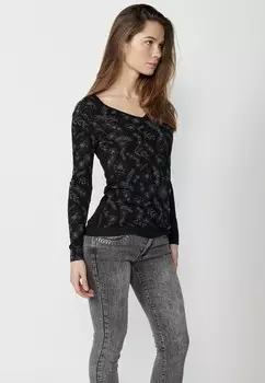 Топ с длинными рукавами Koroshi, черный