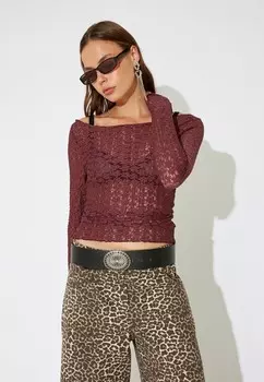 Топ с длинными рукавами Koton, коричневый