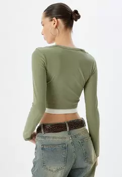 Топ с длинными рукавами Koton, зеленый