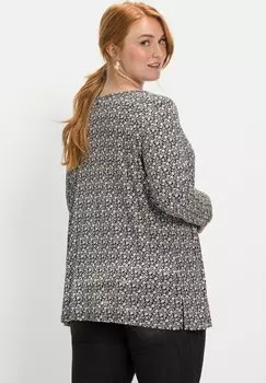 Топ с длинными рукавами LANGARM Sheego, черный