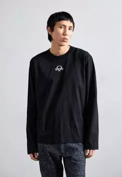 Топ с длинными рукавами LAUREL CROWN EMBLEM MOSCHINO, черный