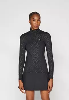 Топ с длинными рукавами LAURYN DEBOSS MID LAYER J.LINDEBERG Sports, черный
