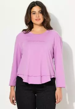 Топ с длинными рукавами LAYERED LOOK MEMORIES EMBROIDERED Ulla Popken, фиолетовый