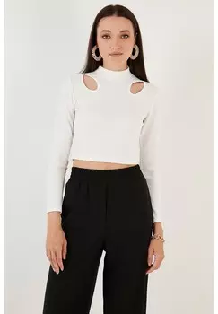 Топ с длинными рукавами LELA, кремовый