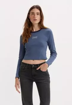 Топ с длинными рукавами Levi's GRAPHIC RINGER MINI, хромированный контур/винтажный индиго