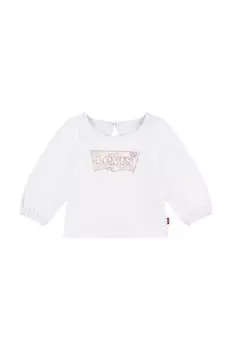ТОП с длинными рукавами Levi's из хлопка noenati BATWING LS PUFF DETAIL TOP, белый