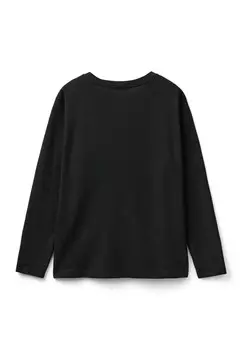 Топ с длинными рукавами LIGHT United Colors of Benetton, черный