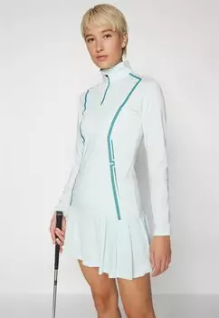 Топ с длинными рукавами LINA QUARTER ZIP MID LAYER J.LINDEBERG Sports, бирюзовый