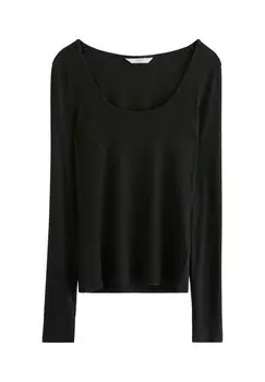 Топ с длинными рукавами Lindex, черный