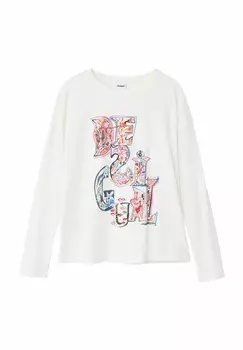 Топ с длинными рукавами LOGO Desigual, белый