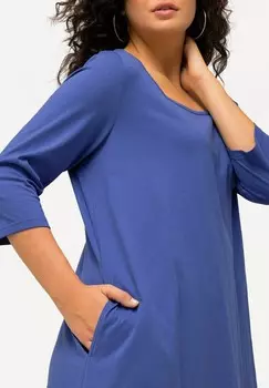 Топ с длинными рукавами LONG A-LINIE CARREE-AUSSCHNITT 3/4-ARM Ulla Popken, синий