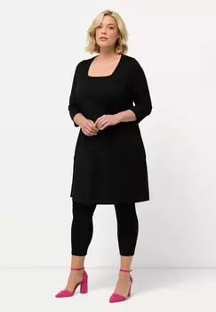 Топ с длинными рукавами LONG A-LINIE CARREE-AUSSCHNITT 3/4-ARM Ulla Popken, черный