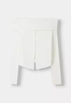 Топ с длинными рукавами LONG SLEEVE Bershka, белый