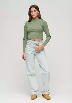 Топ с длинными рукавами LONG SLEEVE EMBROIDERED Superdry, цвет light jade green