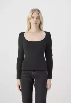 Топ с длинными рукавами LONG SLEEVE Gina Tricot, черный