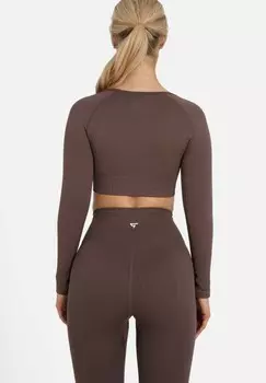 Топ с длинными рукавами LONG SLEEVE RETAINED SEAMLESS SQUATPROOF, коричневый