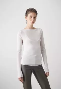 Топ с длинными рукавами Long Sleeve Sheer Slash Abercrombie & Fitch, Cloud Dancer