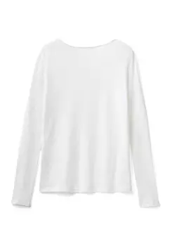 Топ с длинными рукавами LONG SLEEVE United Colors of Benetton, белый