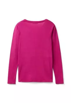 Топ с длинными рукавами LONG SLEEVE WITH V-NECK United Colors of Benetton, фиолетовый