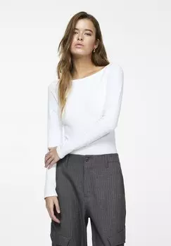 Топ с длинными рукавами LONG SLEEVES PULL&BEAR, белый