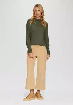 Топ с длинными рукавами LONGSLEEVE AUS GEBRSTETEM JERSEYSTRICK s.Oliver, оливковый