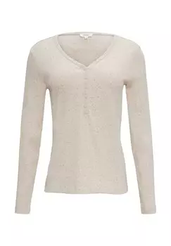 Топ с длинными рукавами LONGSLEEVE MIT HENLEY-AUSSCHNITT s.Oliver, бежевый