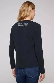 Топ с длинными рукавами LONGSLEEVE MIT V-AUSSCHNITT Soccx, темно-синий