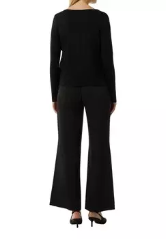 Топ с длинными рукавами LONGSLEEVE MIT ZIERSTEINEN comma, черный