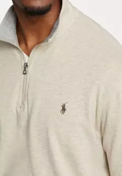 Топ с длинными рукавами LUXURY JERSEY QUARTER ZIP PULLOVER Polo Ralph Lauren Big & Tall, бежевый