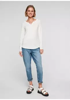 Топ с длинными рукавами MANCHES LONGUES AU STYLE SOIGN QS, цвет ecru