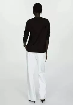 Топ с длинными рукавами Mango, черный