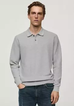 Топ с длинными рукавами Mango, цвет Mottled Grey