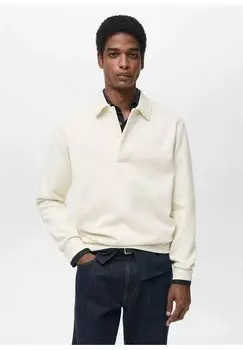 Топ с длинными рукавами Mango, молочный