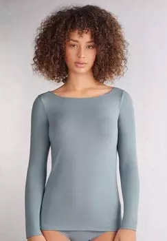 Топ с длинными рукавами MANICA LUNGA SCOLLO A BARCHETTA Intimissimi, светло-голубой