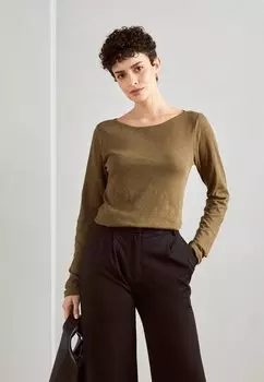 Топ с длинными рукавами Marc O'Polo LONG SLEEVE BOAT NECK, цвет forest floor