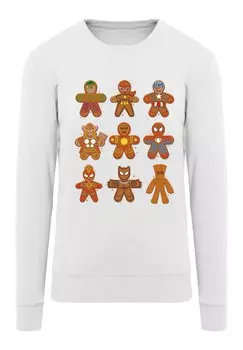 Топ с длинными рукавами MARVEL UNIVERSE CHRISTMAS LEBKUCHEN AVENGERS SUPERHELD F4NT4STIC, белый
