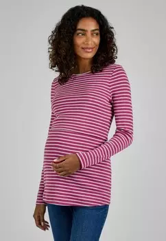 Топ с длинными рукавами MATERNITY AND NURSING STRIPE REGULAR FIT JoJo Maman Bb, розовый