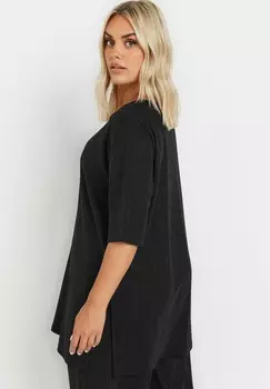 Топ с длинными рукавами METALLIC STRIPE Yours Clothing, антрацит