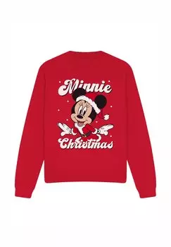 Топ с длинными рукавами MINNIE MOUSE SANTA FOR CHRISTMAS PRINT Disney, красный
