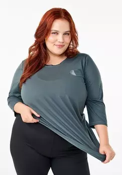 Топ с длинными рукавами MIT 3/4-RMELN Active by Zizzi, темно-серый