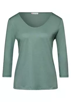 Топ с длинными рукавами MIT 3/4-ARM Street One, зеленый металлик