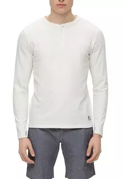 Топ с длинными рукавами MIT FLAMMGARNSTRUKTUR QS, белый