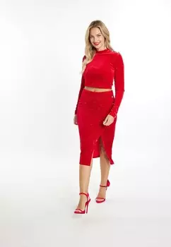 Топ с длинными рукавами MIT GLITZER TYLIN faina, красный
