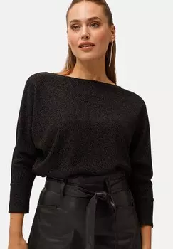 Топ с длинными рукавами MIT GLITZEREFFEKT zero, черный