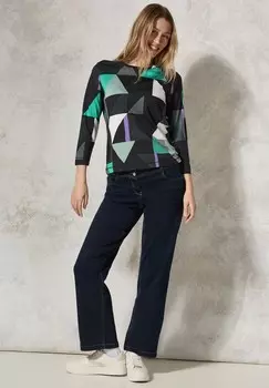 Топ с длинными рукавами MIT GRAFISCHEM PRINT Cecil, черный