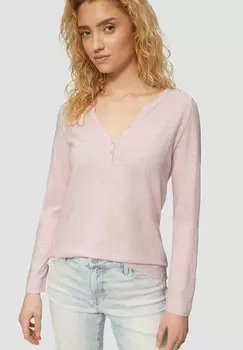 Топ с длинными рукавами MIT HENLEY-AUSSCHNITT UND FLAMMGARNSTRUKTUR s.Oliver, светло-розовый