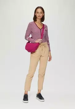 Топ с длинными рукавами MIT HENLEYAUSSCHNITT s.Oliver, темно-красный