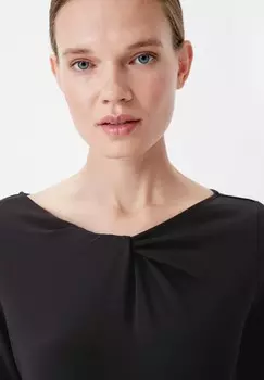 Топ с длинными рукавами MIT KNOTEN DETAIL comma, черный