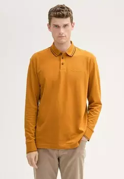 Топ с длинными рукавами MIT LOGO TOM TAILOR, коричневый